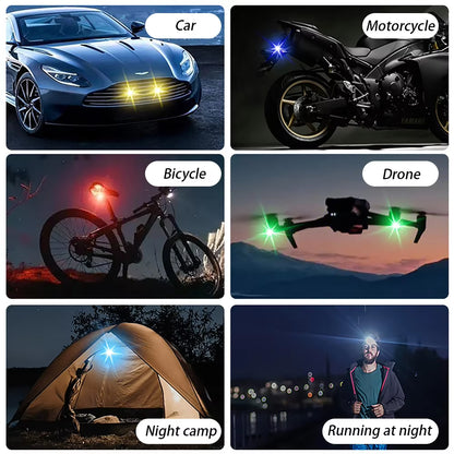 Car Motorcycle RGB LED Strobe Lights 8 Colors LED Flash Position Wireless Light Aircraft Airplane Helicopter Warning Lights