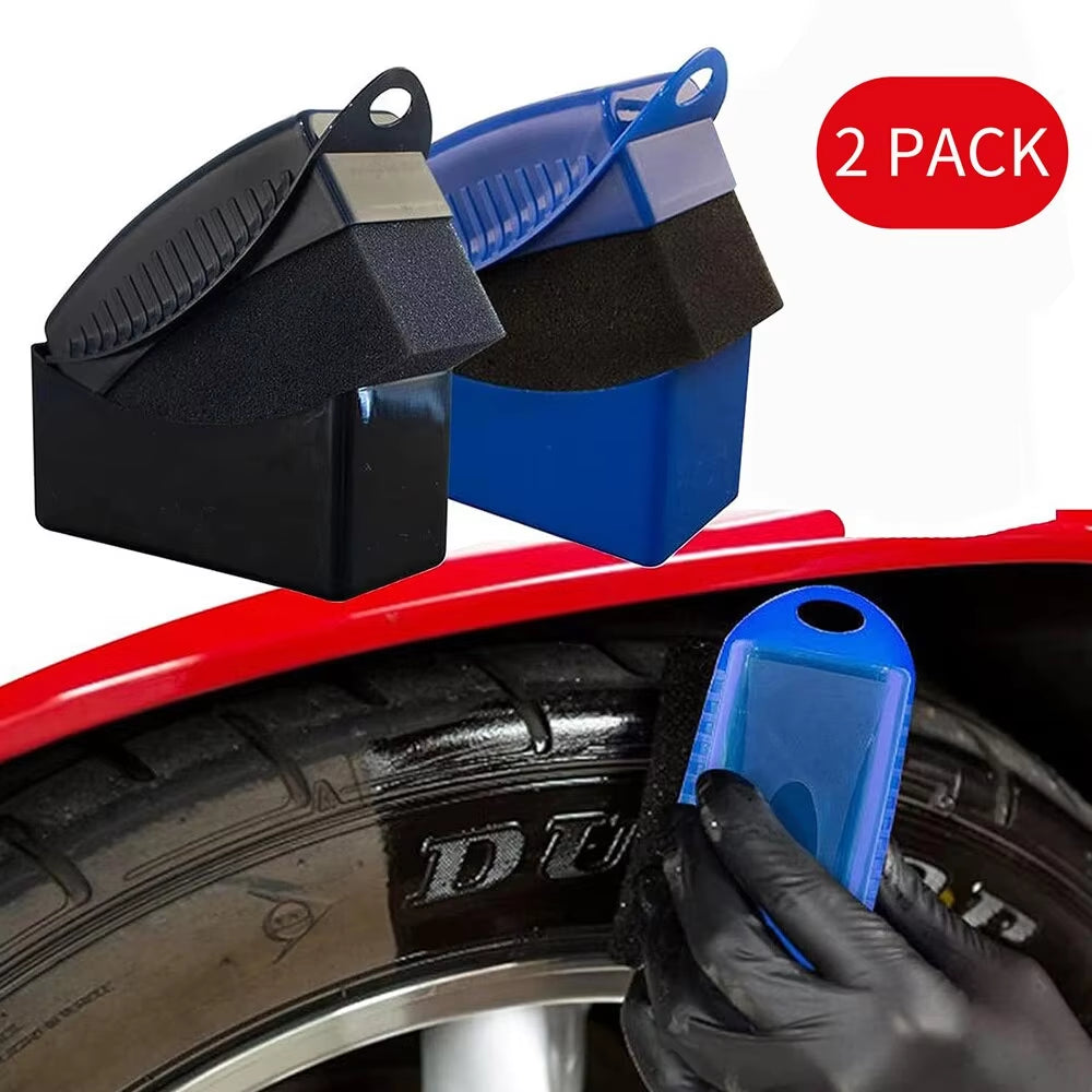 2Piece Car Tires Waxing Polishing Cleaning Wipe Washing Tire Tyre Wheel Rim Trim Contour Detailing Dressing Shine Pad Sponge