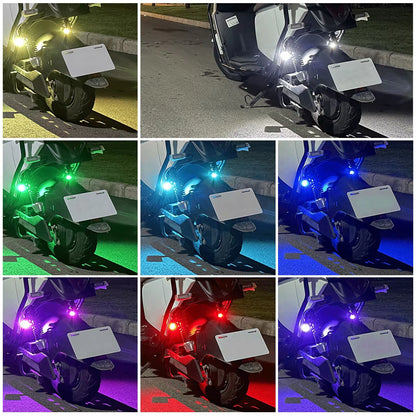 Car Motorcycle RGB LED Strobe Lights 8 Colors LED Flash Position Wireless Light Aircraft Airplane Helicopter Warning Lights